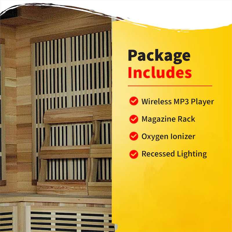 75-In H X 59-In W X 41.3-In D Hemlock Fir Wood Infrared Sauna