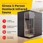 75-In H X 59-In W X 41.3-In D Hemlock Fir Wood Infrared Sauna