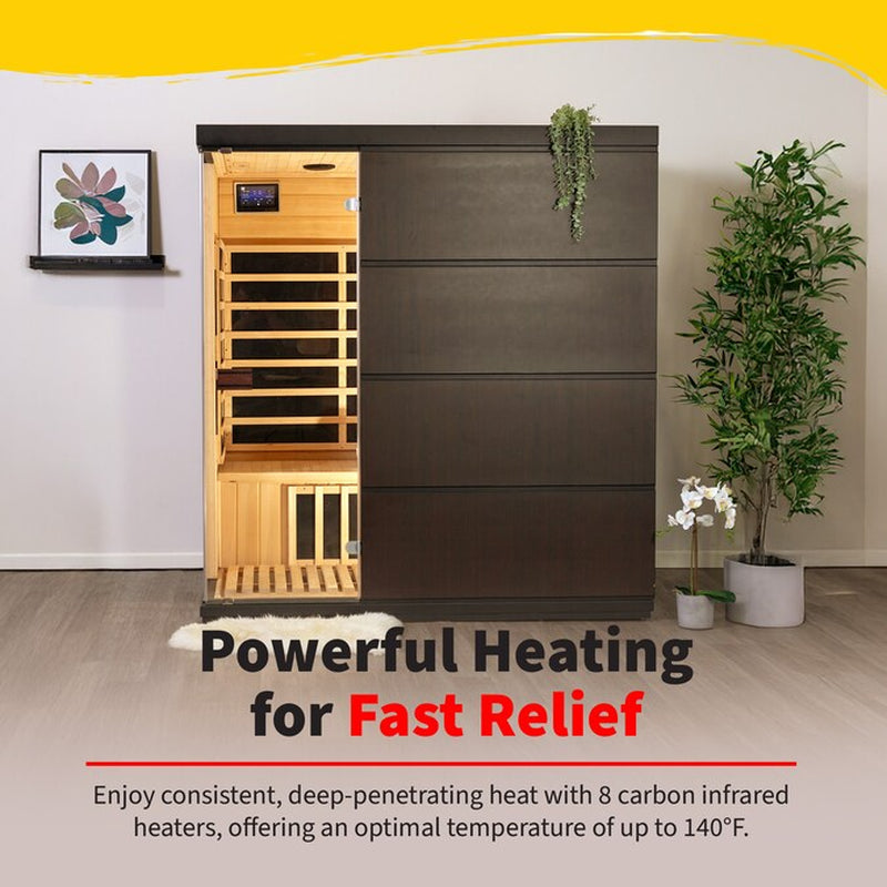 75-In H X 59-In W X 41.3-In D Hemlock Fir Wood Infrared Sauna